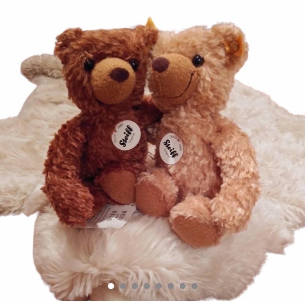STEIFF 113703 KIMBA & KAI BROWN TAN TEDDY BEARS STUFFED ANIMAL PLUSH TOY NWT